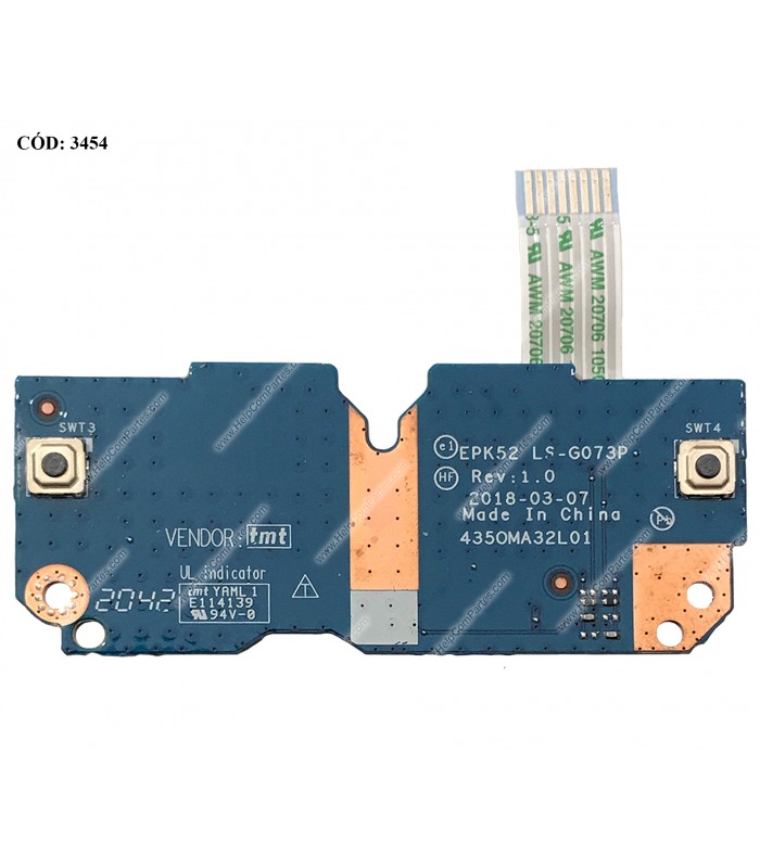 TOUCHPAD CLICK BD W/CABLE HP 250 255 256 G7 15-DA 15-DB 15T-DA 15T-DB 15-DR 15Z-DB 15G-DR SERIES L20449-001 ORIG.
