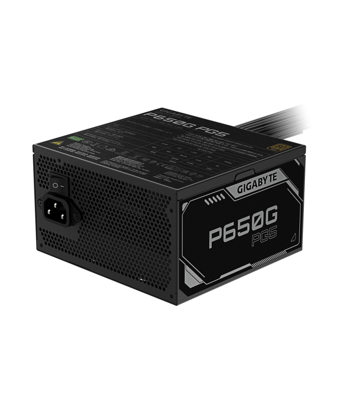 FUENTE DE PODER GIGABYTE P650B 650W /80 PLUS GOLD/ATX 20+4X1 (3.1/EPS 4+4X2/PCI-E 6+2 X2 16X1 GEN5.1/SATAX6/MOL.X3/GP-P650G PG5