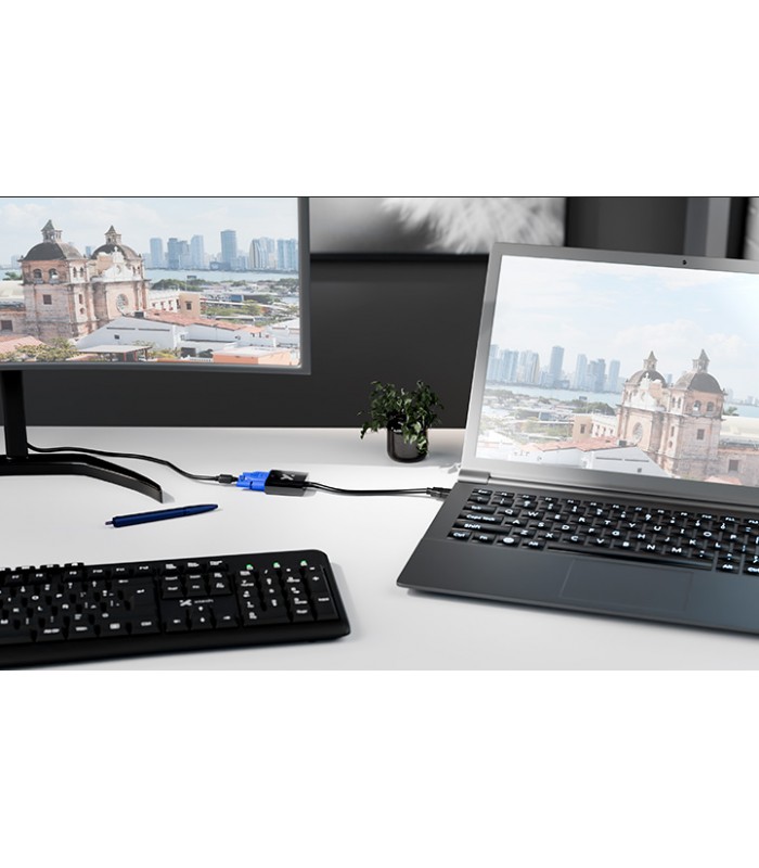ADAPTADOR XTECH XTC-384 HDMI A VGA HEMBRA 1080P 60Hz 5Gbps 32AWG HDMI1.3 23CM PC