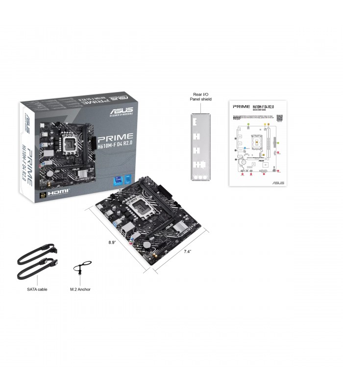 MBO ASUS PRIME H610M-F D4 R2.0/ mATX/LGA1700/2X DDR4 3200/2X SATA/6X USB/1Gb-R/1X HDMI/1X PCIE4/1X PCIE3/1X M.2/12TH 13TH 14TH