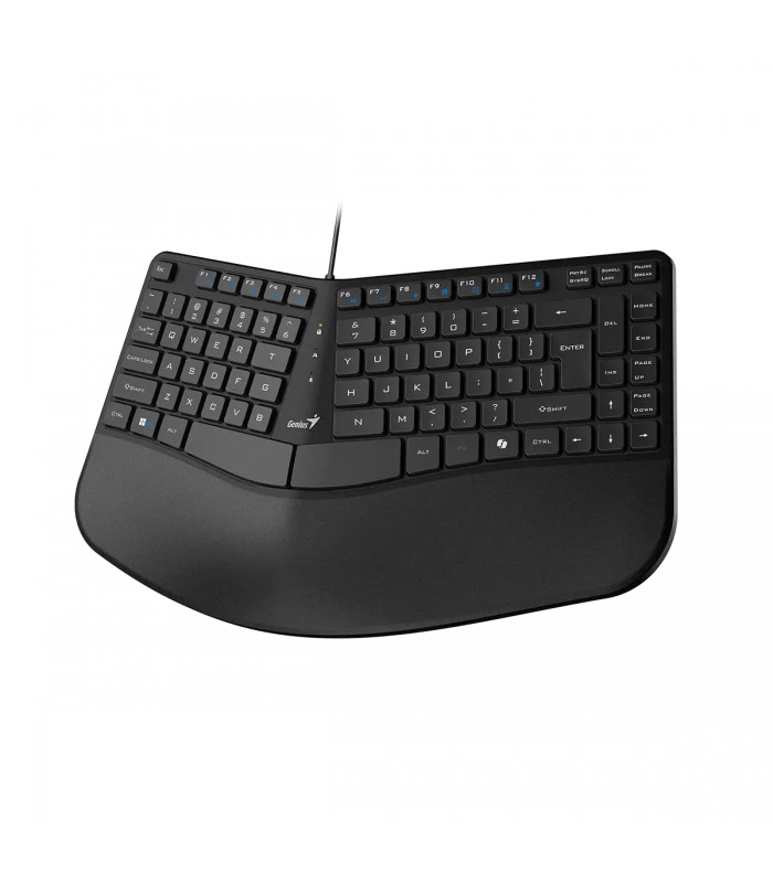 TECLADO GENIUS ERGO KB-700 USB-A ALAMBRICO/ERGONOMICO DIVIDIDO/ PALM REST/1.5M NEGRO ESPAÑOL PC