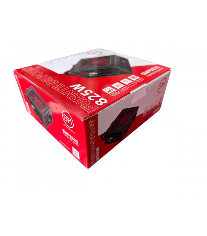 FUENTE DE PODER SPEEDMIND ATX/ 825W 20+4/4XSATA/MOLEX X1/ SMPS825 PC