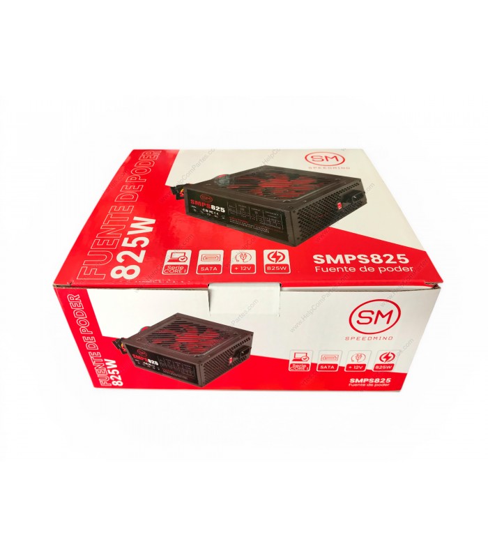 FUENTE DE PODER SPEEDMIND ATX/ 825W 20+4/4XSATA/MOLEX X1/ SMPS825 PC