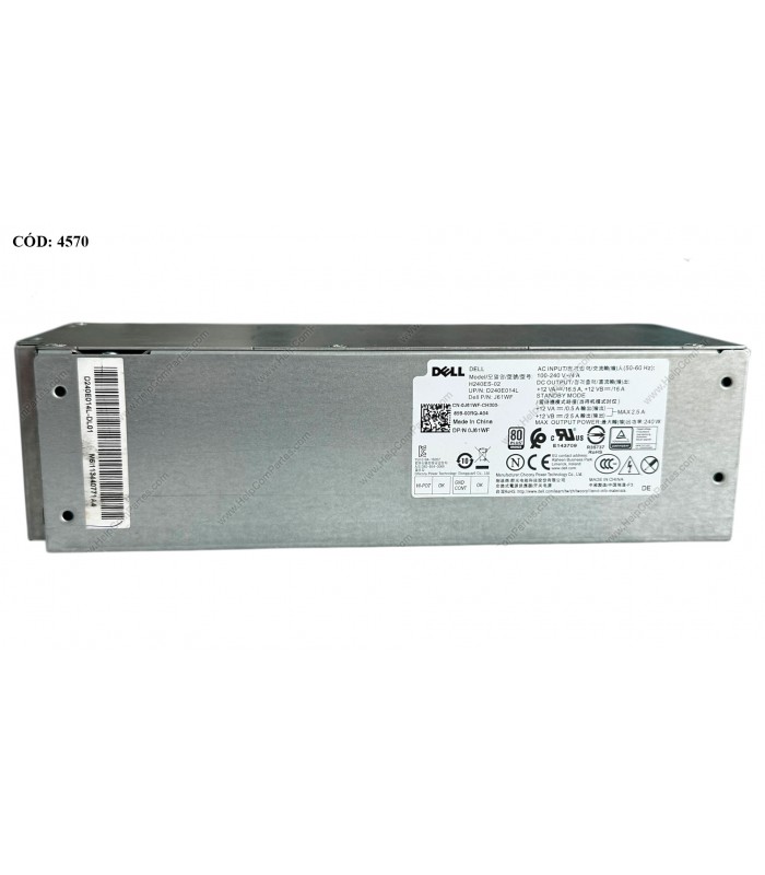 PSU DELL 240W 80 PLUS BRONZE/ 6+4PIN /OPTIPLEX 3050 3060 3070 3650 3670 5050 7050 MT V3668 V3669 SERIES SFF 0J61WF ORIG.(SN)