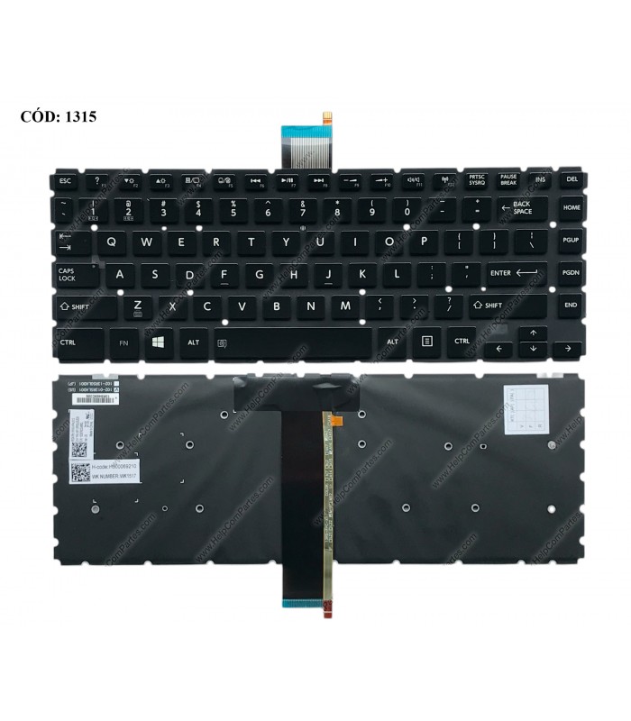TECLADO TOSHIBA L40-B L45-B L45D-B L45T-B L45T-B E45T-B C40-C C45-C SERIES H000069210 BL BK US ORIG.