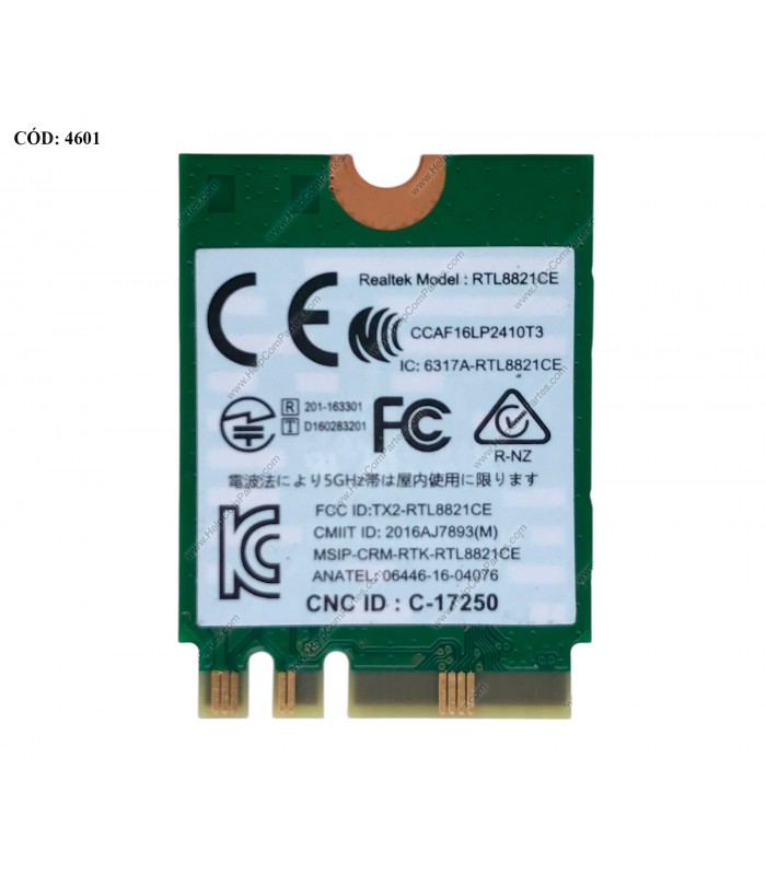 WI-FI M.2 NGFF 2230 REALTEK RTL8821CE 802.11AC 1x1 BT4.2 2.4/5GHz/ 15 3510 3511 3515 3520 3521 3525 SERIES ANT X2 0N33GX ORIG.