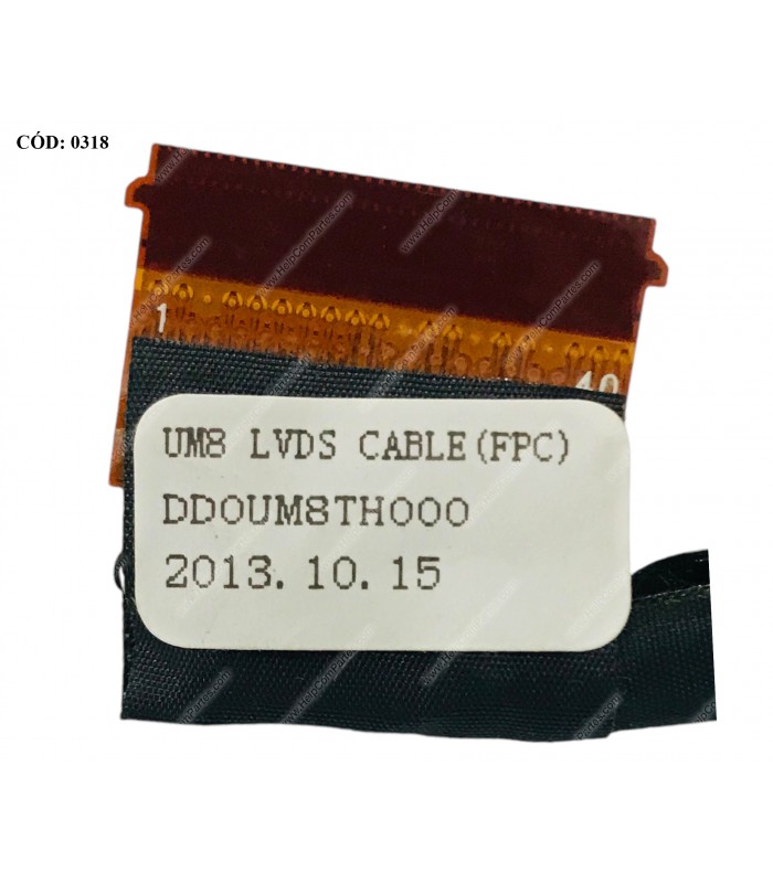 FLEX LCD DELL INSP. 14R N4010 SERIES (GRÁFICOS INTEGRADOS) SERIES 40PIN DDOUM8TH000 0P71M8 02HW70 OEM