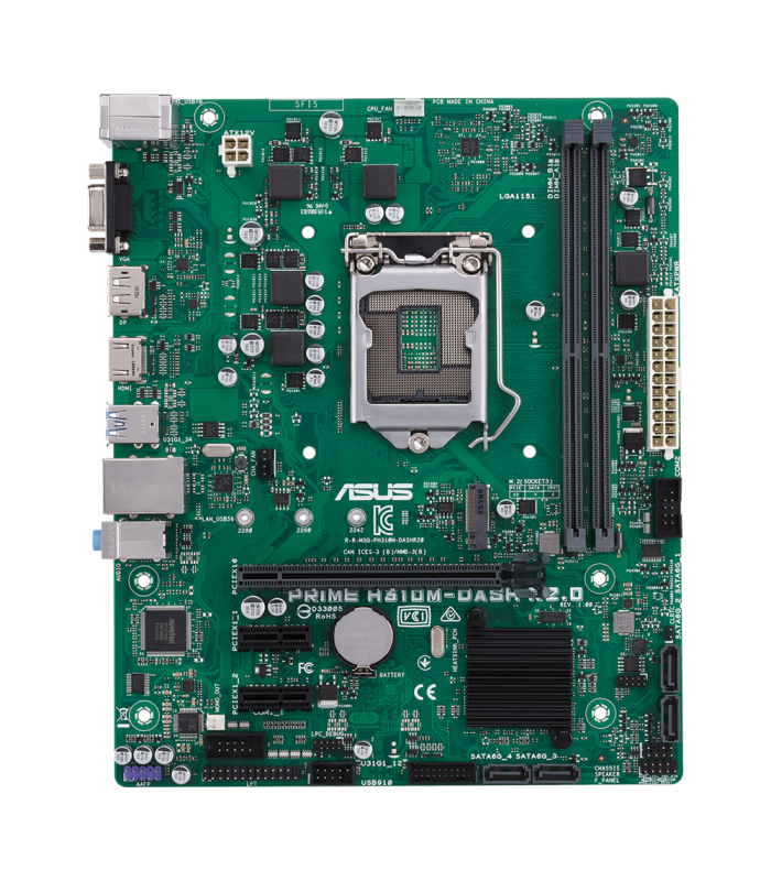 MBO ASUS PRIME H310-DASH R2.0 uATX/LGA1151/2xDDR4 2666/2XSATA/6X USB/1X VGA/1X HDMI/1X DP/1X PCIE3.0/1X M.2/ P.F 8TH 9TH