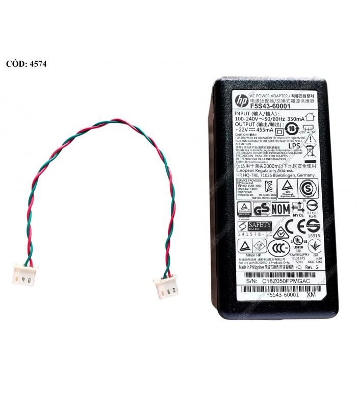 POWER SUPPLY HP INK 310 311 318 319 400 410 411 415 418 419 DESKJET 5810 5820 SERIES F5S43-60001 ORIG. (DS)