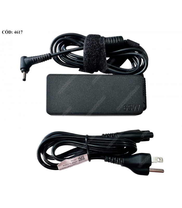 CARGADOR LENOVO 20V---3.25A 65W PIN 4.0*1.7MM 100-240V~ US 50-60Hz 3PRONG 5A11H02878 ORIG. (SN)