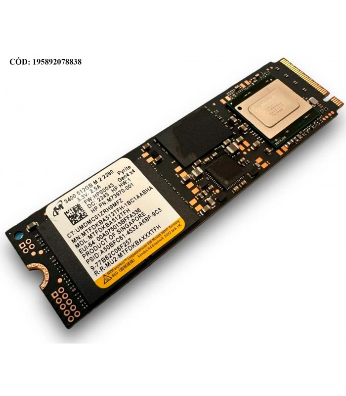 SSD LENOVO 3400 512GB NVMe PCIe GEN4 X4 M.2 2280/ OPAL2/TLC 3D-NAND/ TBW 300/ 6600-3600MB/s RW/ MTFDKBA512TFH ORIG.