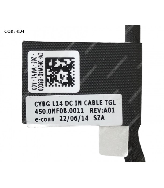 DC JACK POWER DELL LATITUDE 3420 3430 3520 11th Gen / 3430 E3420 E3430 E3520 SERIES +CABLE0HJW4D HJW4D ORIG.