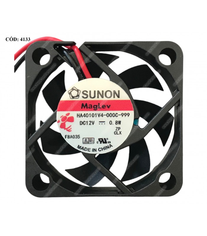 VENTI. SUNON MagLev DC 12V---0.8W 40x40x10mm 4500RPM PARA DVR-NVR HA40101V4-000C-999 2PIN ORIG.