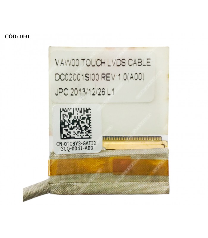FLEX LCD DELL INSP. 15-3521 5535 5537 3537 5521 3540 15R-5521 5537 SERIES 40PIN TS 0TC8Y3 DC02001SI00 15.6" ORIG.