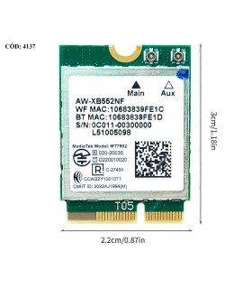 WI-FI M.2 NGFF 2230 MediaTek MT7902 802.11AX/AC Wi-Fi6E 2400Mbps 2.4GHz 5GHz 6GHz BT 5.2 NGFF ORIG.