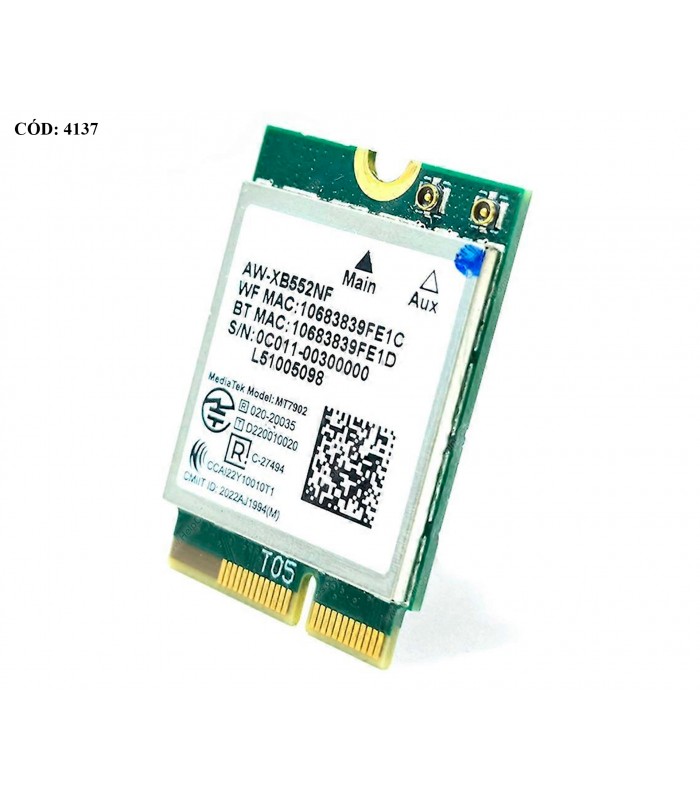WI-FI M.2 NGFF 2230 MediaTek MT7902 802.11AX/AC Wi-Fi6E 2400Mbps 2.4GHz 5GHz 6GHz BT 5.2 NGFF ORIG.