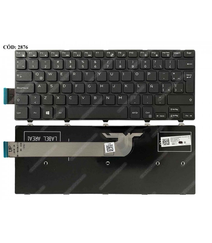 TECLADO DELL INSP. 14-3000 3442 3443 5447 5442 5445 7447/ LATITUDE 3450/ VOSTRO 14 3458 3446 SERIES 0TCKCW BK LA ORIG. BOX