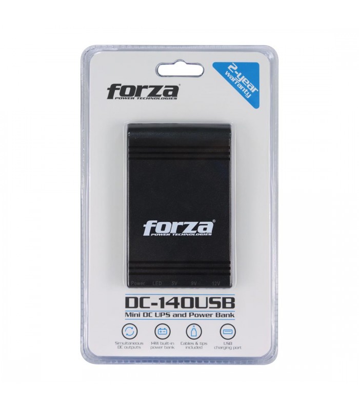 UPS FORZA DC-140USB 24W MINI 12V / 5V/9V/12V Conectores 5V USB + 9V & 12V / DC Jack 5.5x2.5mm.