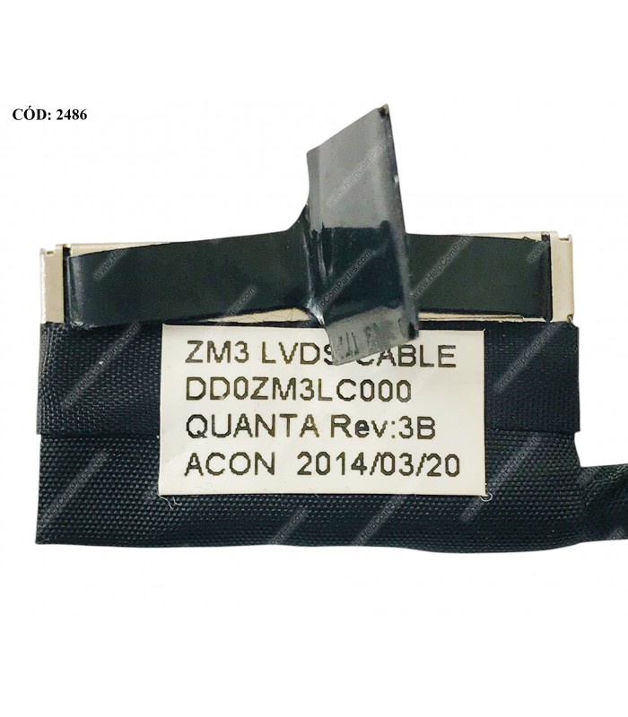 FLEX LCD DELL INSP. 11 3000 3135 3137 3138 SERIES 40PIN  P/N DD0ZM3LC000 0P7WP6 ORIG.