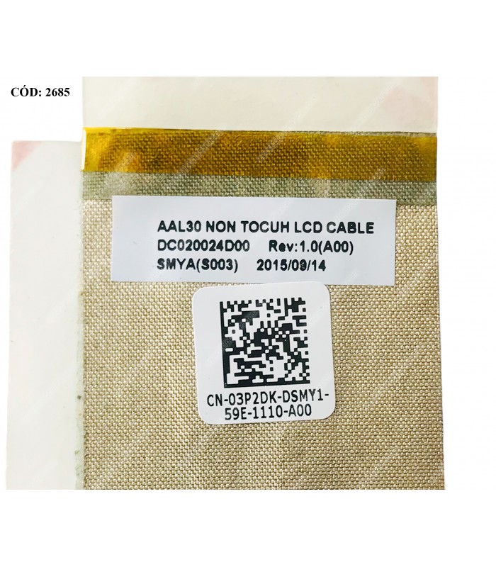 FLEX LCD DELL INSP. 17 5755 5758 5759 5000 P/N DC020024D00 03P2DK (NO TOUCH) SERIES 30PIN ORIG.