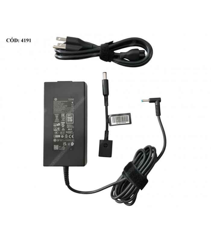 CARGADOR HP 19.5V---6.15A 120W PIN 4.5*3.0 100-240V~ US 50-60Hz 3PRONG L41856-001 KIT ORIG.