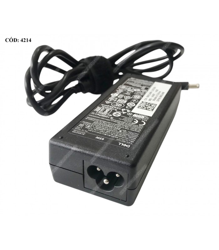 CARGADOR DELL 19.5V---3.34A 65W PIN 4.5*3.0 100-240V~ US 50-60Hz 3PRONG 0MGJN9 ORIG. (DS)