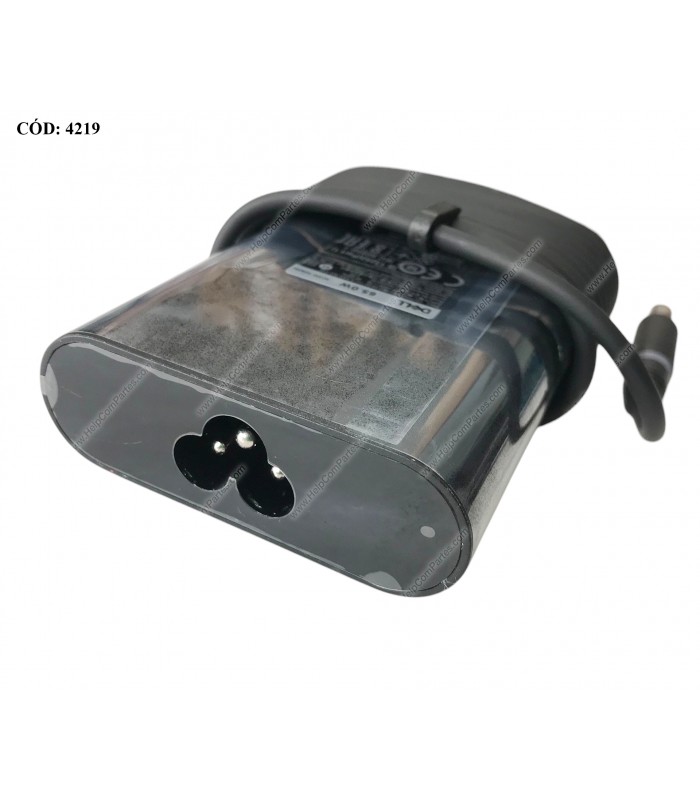 CARGADOR DELL 19.5V---3.34A 65W PIN 7.4*5.0 100-240V~ US 50-60Hz 3PRONG 0G4X7T 492-BBOM ORIG.