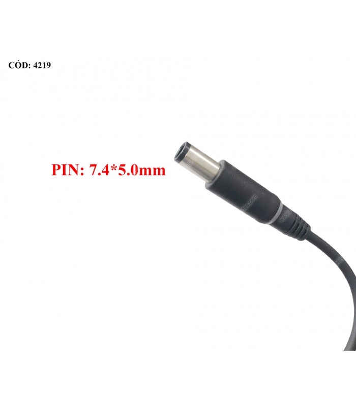 CARGADOR DELL 19.5V---3.34A 65W PIN 7.4*5.0 100-240V~ US 50-60Hz 3PRONG 0G4X7T 492-BBOM ORIG.