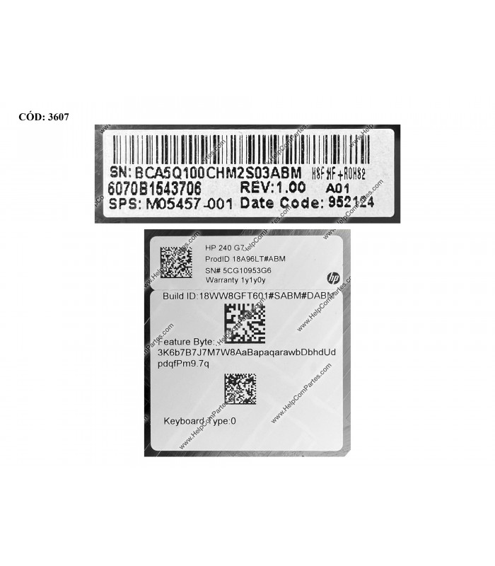 BASE ENCLOSURE HP 14-CM 14-CK 14Z-CM 14Q-CY 14-DQ/ 240 245 246 G7 SERIES BK M05457-001 ORIG.