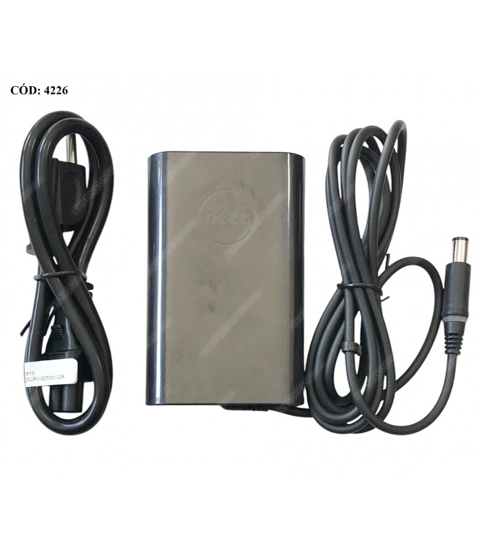 CARGADOR DELL 19.5V---3.34A 65W PIN 7.4*5.0 100-240V~ US 50-60Hz 3PRONG SLIM 06TFFF OEM