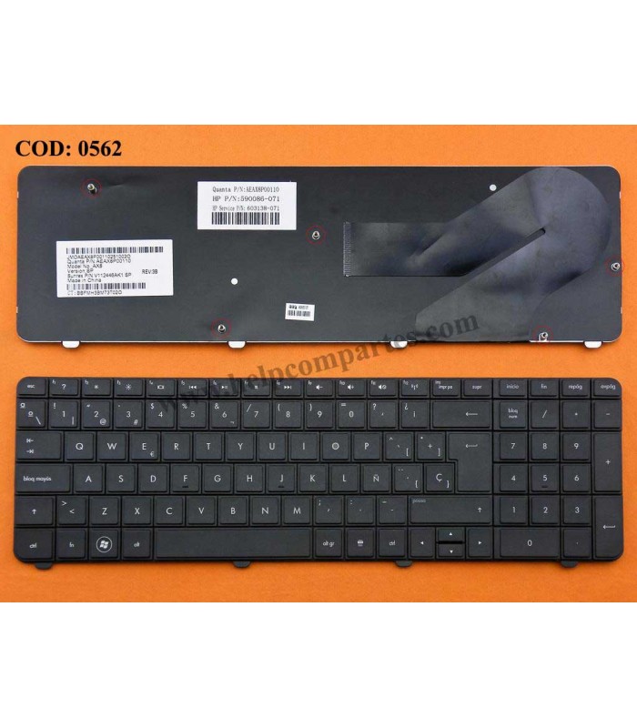 TECLADO HP G72 CQ72 CQ72-100 CQ72-200 CQ72-300 SERIES 603138-071 BK SP OEM