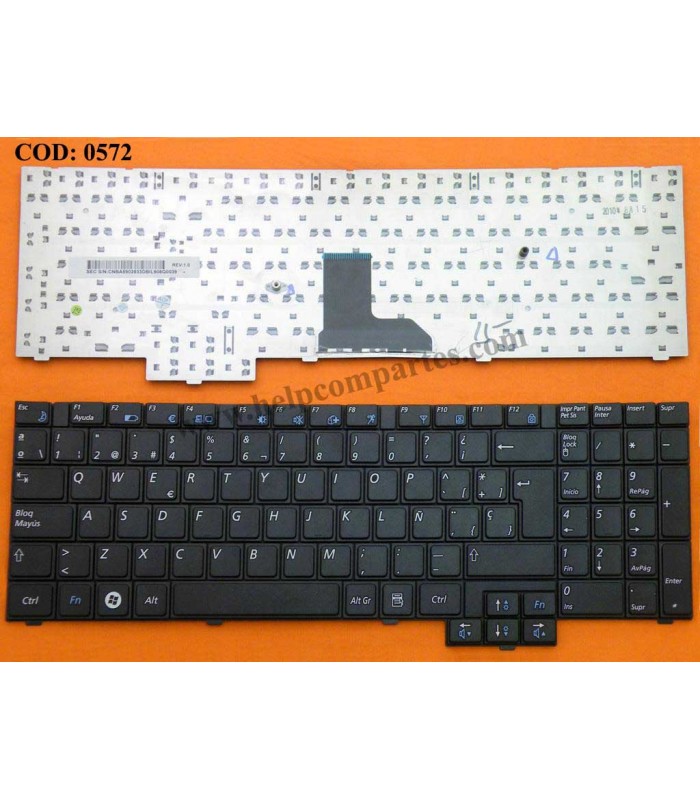 TECLADO SAMSUNG R515 R517 R523 R528 R530 P580 R618 R620 E352 E452 SERIES SIN MARCO BA59-02832A BK SP ORIG.