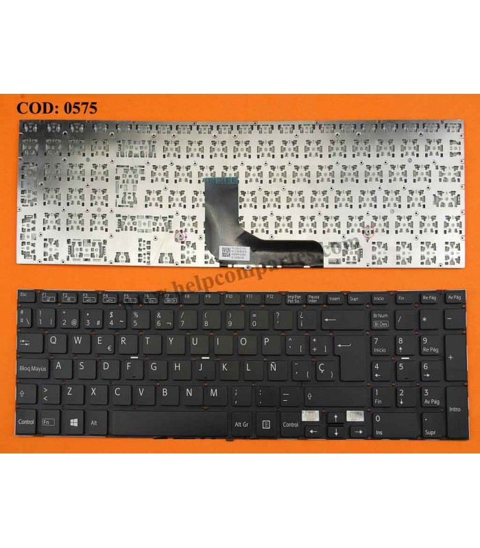 TECLADO SONY SVF15 SVF15A SVF15E SERIES SIN MARCO GLOSSY 149242271 BK SP ORIG.