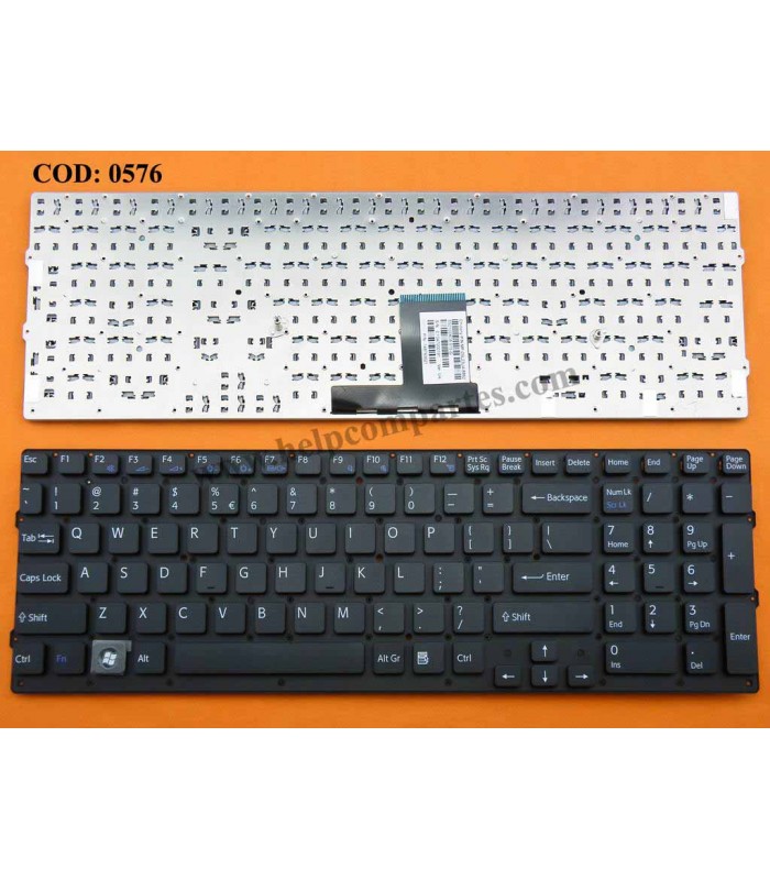 TECLADO SONY VPC-EC VPCEC PCG-9 PCG-91111L PCG-91111M PCG-91112L SERIES SIN MARCO 148793621 BK US ORIG