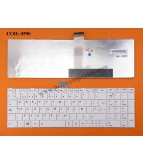 TECLADO TOSHIBA C850 C850D L850 L850D L950 L950D L970 L970D P850 P850D S850 S850D SERIES SIN MARCO V130562BK3 WH SP ORIG.