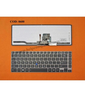 TECLADO TOSHIBA TECRA Z40 Z40A Z40-AK01M Z40-AK03M Z40-AK05M SERIES +BACKLIT NSK-V22BN.01 SLV/BLK US ORIG.
