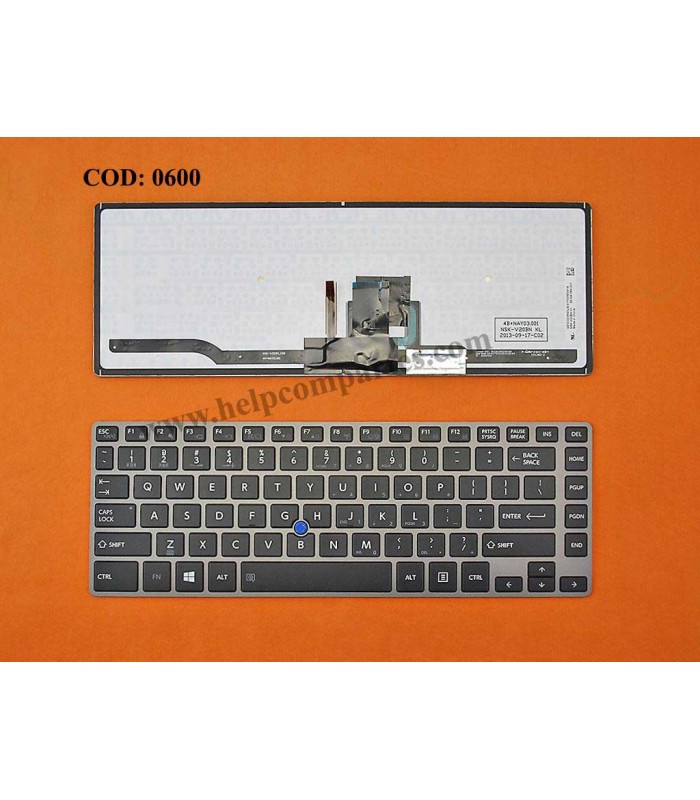 TECLADO TOSHIBA TECRA Z40 Z40A Z40-AK01M Z40-AK03M Z40-AK05M SERIES +BACKLIT NSK-V22BN.01 SLV/BLK US ORIG.