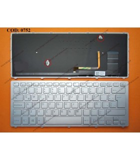 TECLADO SONY VAIO SVF14N SERIES +BACKLIT AEFI2L000203A SILVER  LA ORIG.