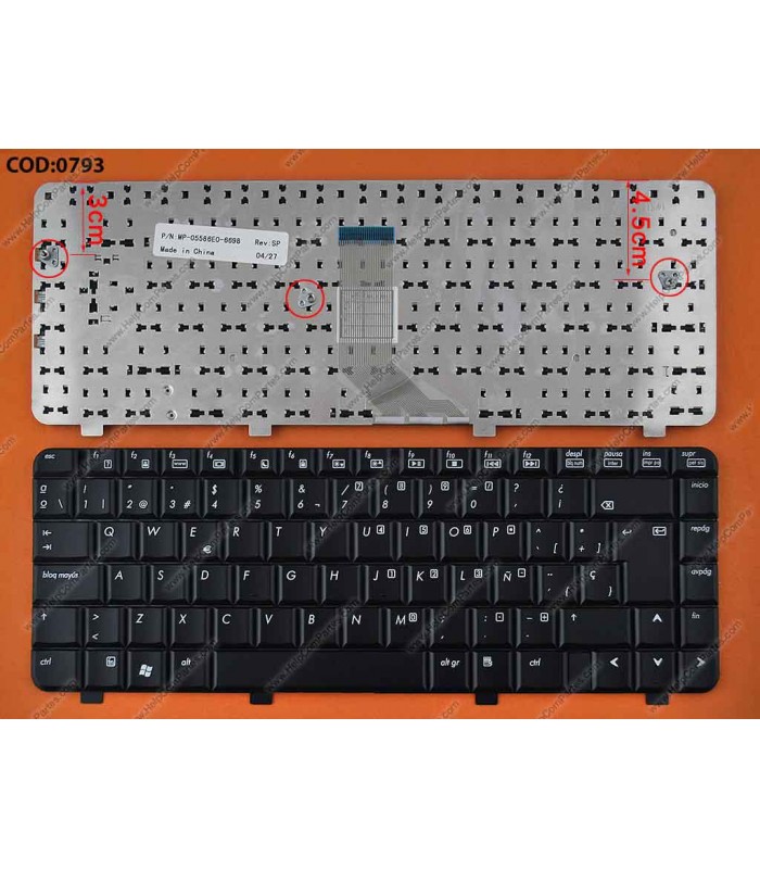 TECLADO HP PAV DV4 DV4-1000 DV4-1100 DV4-1200 DV4-2000 COMPAQ CQ40 CQ45 SERIES SIN MARCO BK SP ORIG.
