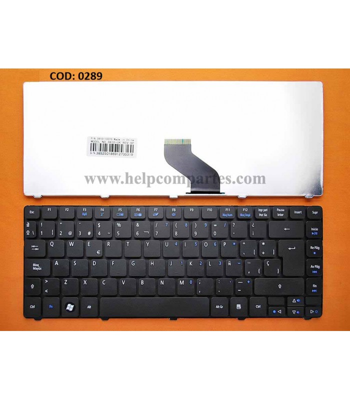 TECLADO ACER ASP 3410 3410G 3410T 3810 3810T EMACHINE D640 D440 D728 D732 SERIES SIN MARCO V104630DK3 BK SP ORIG