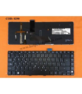 TECLADO ACER M5-481T M5-481TG M5-481PT M5-481PTG SERIES SIN MARCO +BACKLIT BOARD NK.L1417.06W BK SP ORIG.