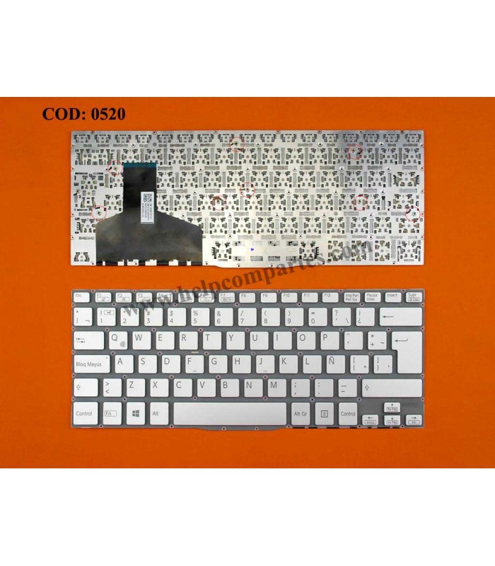 TECLADO SONY VAIO SVF13N SERIES SIN MARCO 149267331LA  SILVER LA ORIG.