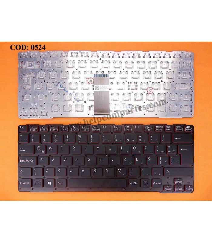 TECLADO SONY VAIO SVE14A SVE14AE12M SVE14A2X1EB SVE-14 SVE-14A SERIES SIN MARCO 9Z.N6BB.Q1E BK LA ORIG.