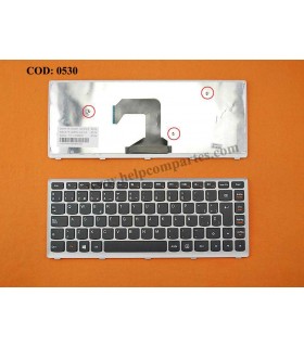 TECLADO LENOVO U410 U410A U410-IFI U410-ISE U410-ITH SERIES MARCO SILVER V127920DK2 BK SP ORIG.