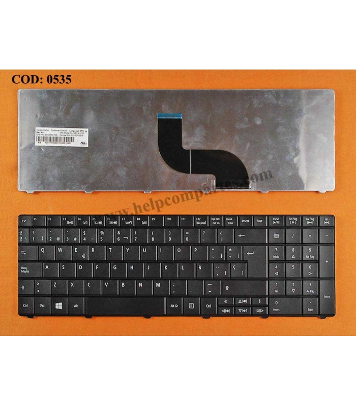 TECLADO ACER TM 8571 8571G 8571T 8572 8572G 8572T 5335 5735Z 5744 SERIES SIN MARCO KB.I170A.222 BK SP ORIG.