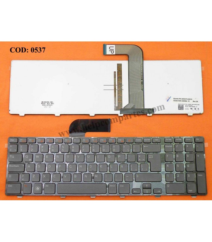 TECLADO DELL INSPIRON 17R N7110 5720 7720 VOSTRO 3350 3450 3550 3750 SERIES MARCO 0Y5TGC BK (BACKLIT) GRAY LA ORIG.