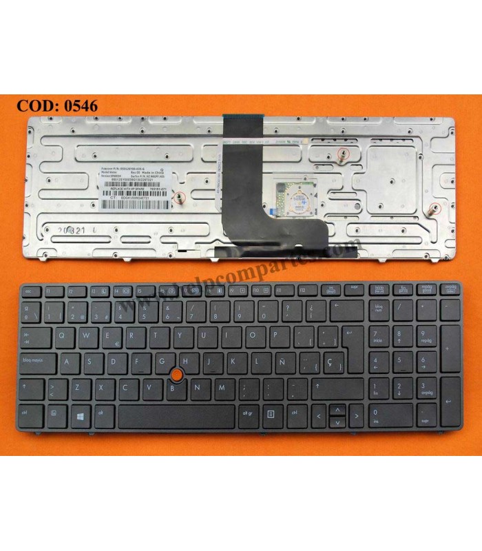 TECLADO HP ELITEBOOK 8560W 8540W 8570W SERIES  POINT STICK 703151-071 WIN8 GRAY SP ORIG.