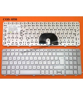 TECLADO HP PAV DV6-6000  DV6-6100 DV6-6B00 DV6-6C00 DV6T-6000 SERIES 666423-071 SILVER SP ORIG.