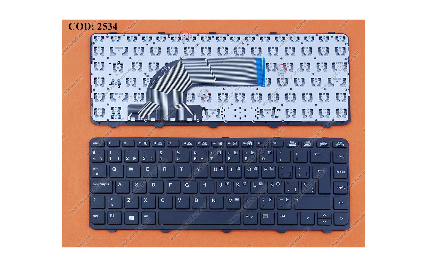 New Net Keyboards Teclado italiano compatible con Notebook HP Probook 440 G1 440 G2 445 G1 445 G2 430 G2 retroiluminado con marco 