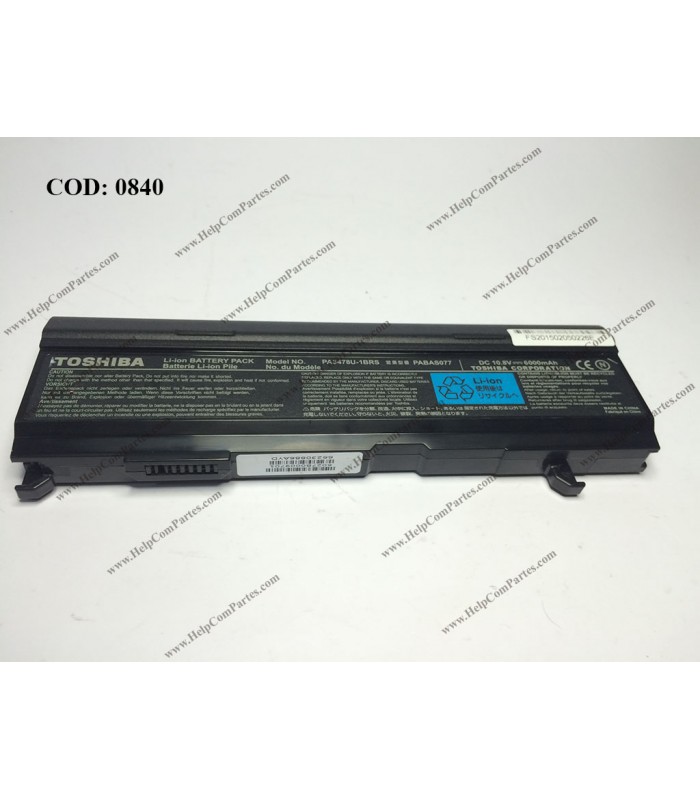 BATERIA TOSHIBA 10.8V---65WH 9C PA3478U/SATELLITE A40 A80 A100 M40 M50 M55 M100 M105 SERIES PA3478U-1BRS OEM